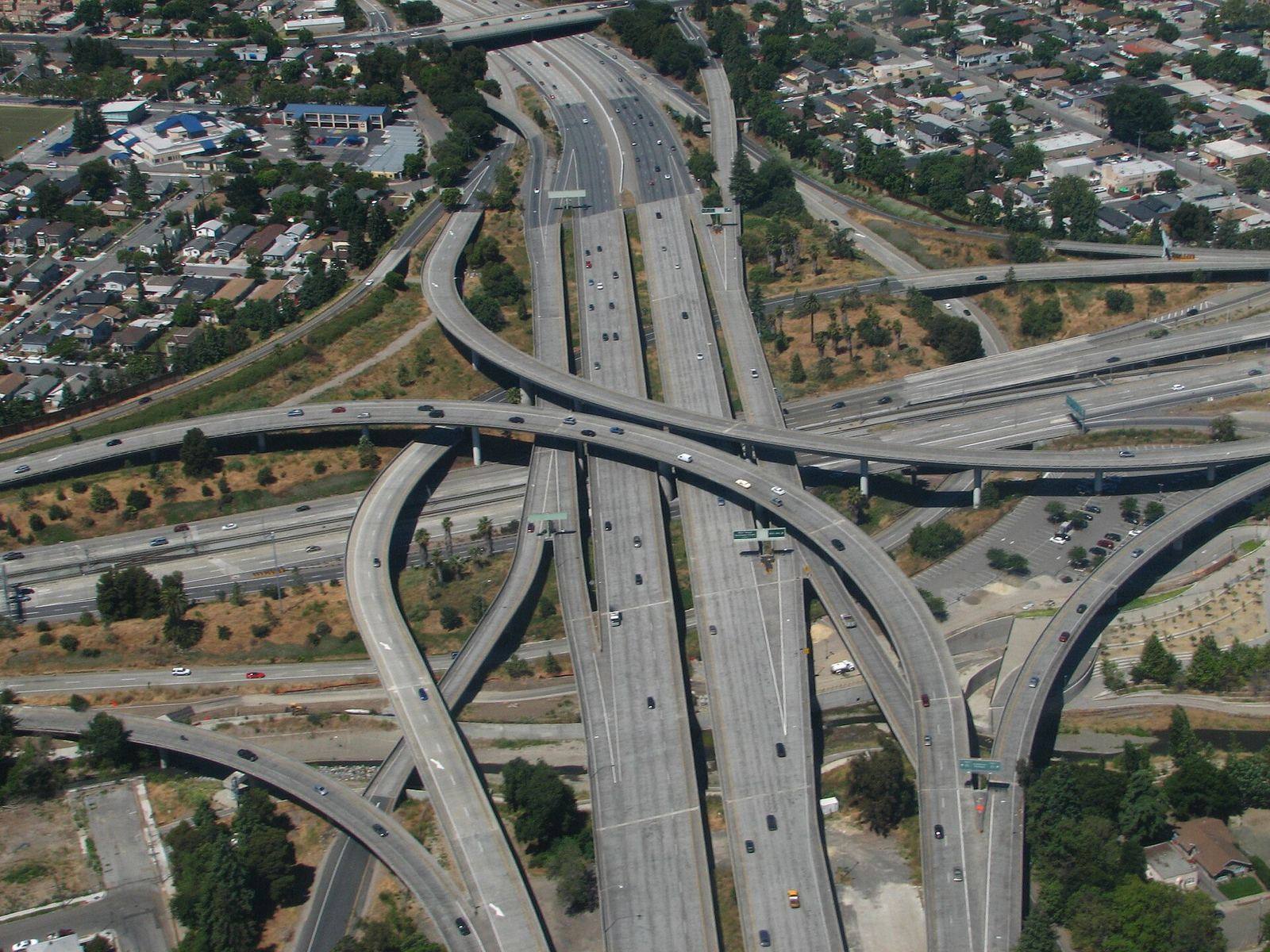 I-280 and SR 87 freeway interchange, San Jose